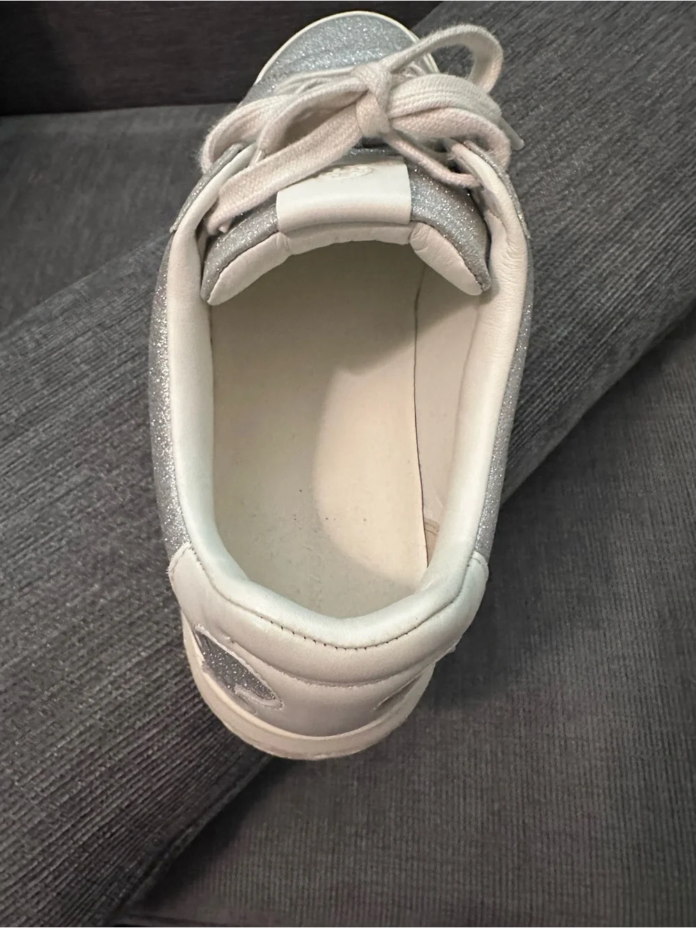 Tory Burch Ladybug Women's Sneakers – Size 10 – Silver Glitter/Blanc